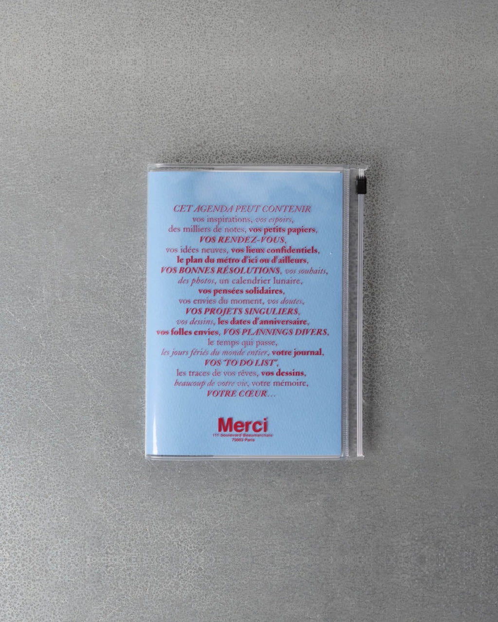 Merci - Agenda Oct. 2026 Déc. 2027 - Bleu Pastel