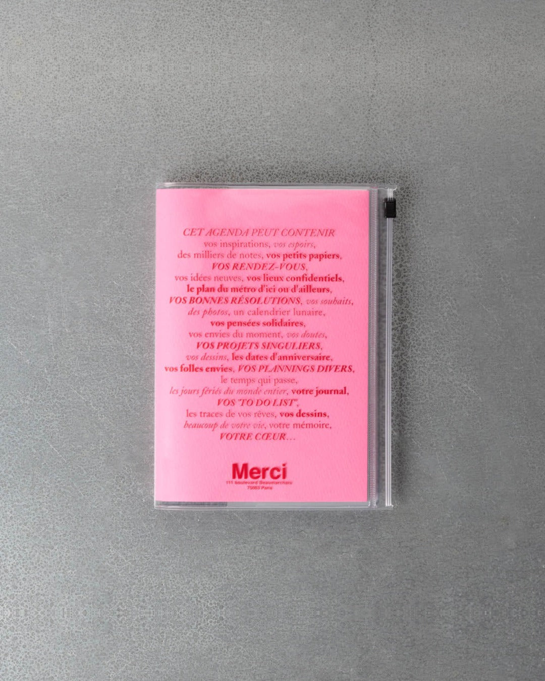 Merci - Agenda Oct. 2026 Déc. 2027 - Rose & Rouge