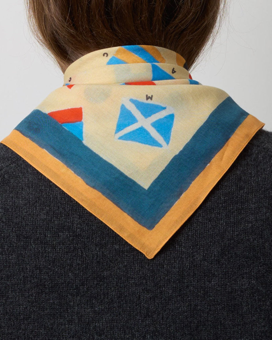 Merci - Nautical Pennants Bandana - Ecru Blue and Yellow