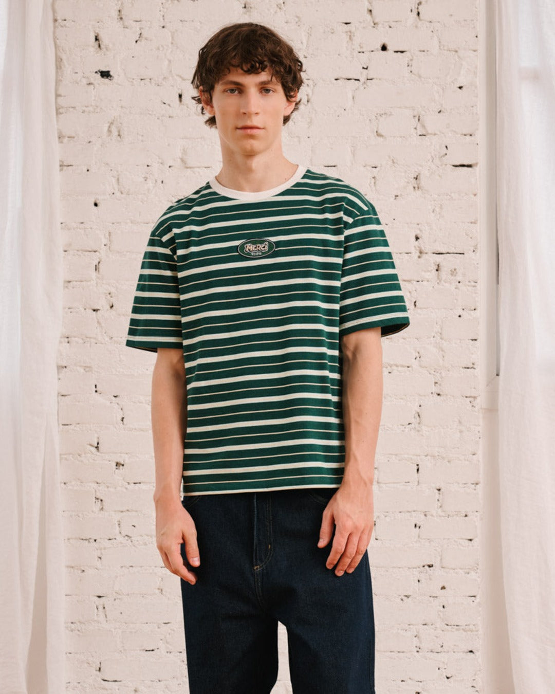 Merci - T-Shirt Rob Rayures - Vert