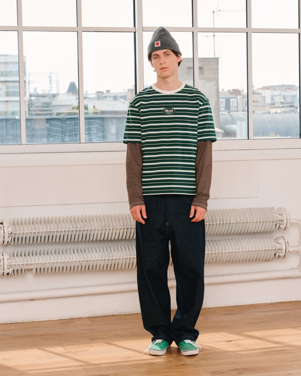 Merci - Rob Striped T-Shirt - Green