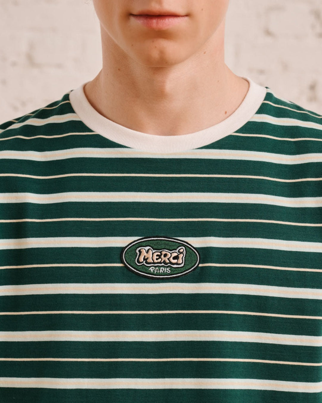 Merci - Rob Striped T-Shirt - Green