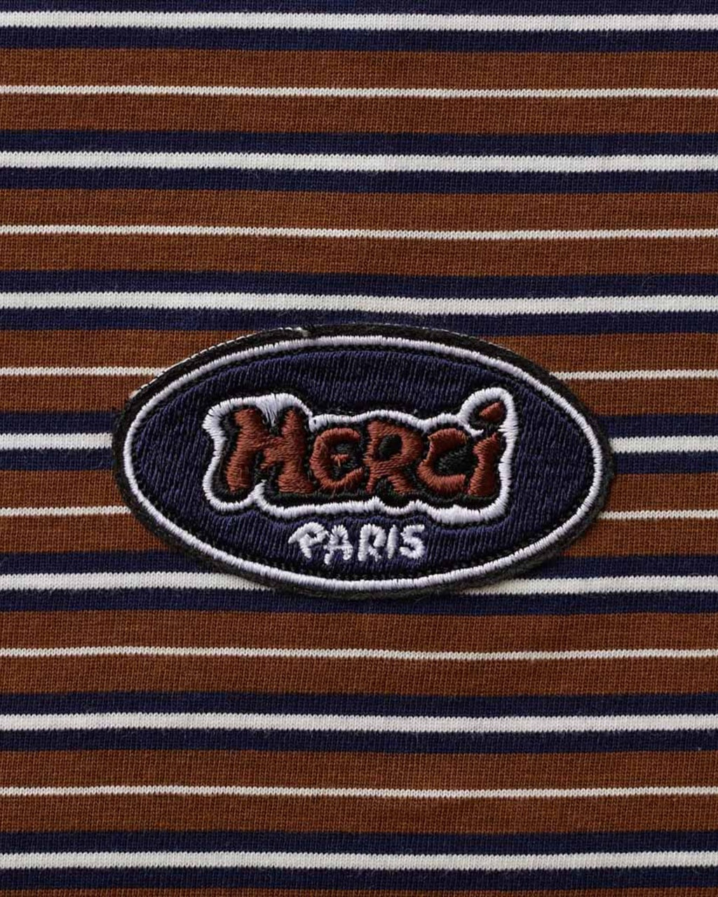 Merci - Rob Striped T-Shirt - Brown & Navy