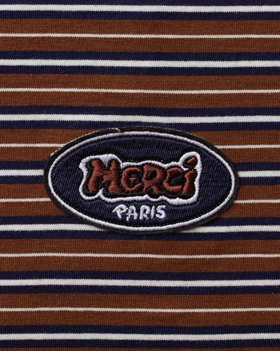 Merci - Rob Striped T-Shirt - Brown & Navy