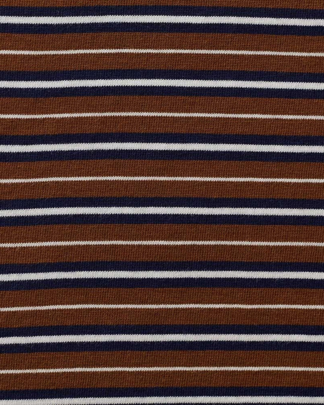 Merci - Rob Striped T-Shirt - Brown & Navy