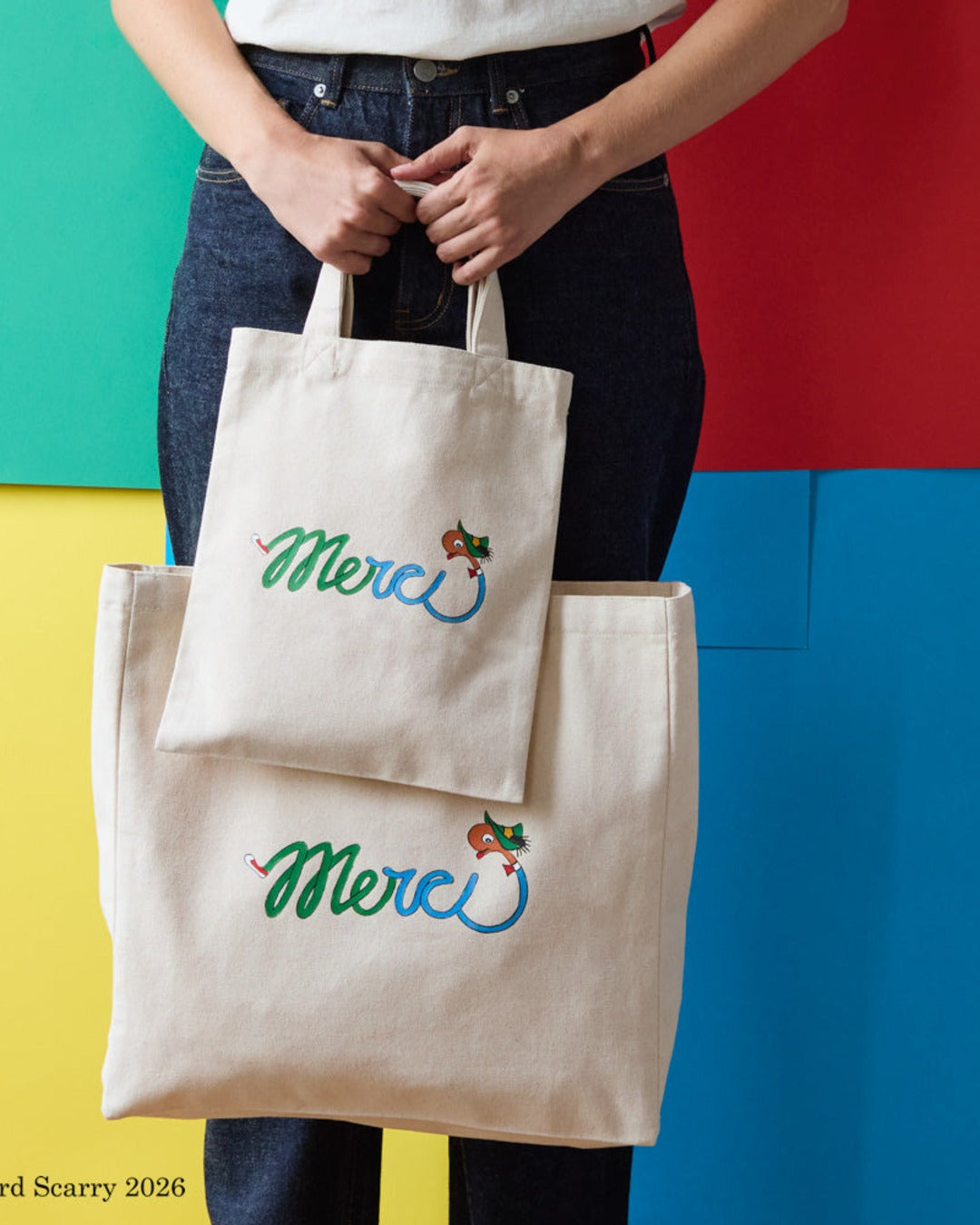 Merci x Richard Scarry - Tote Bag En Coton Merci Lowly Worm