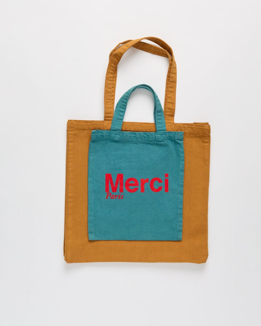 Merci - Cotton Tote Bag - Blue & Red