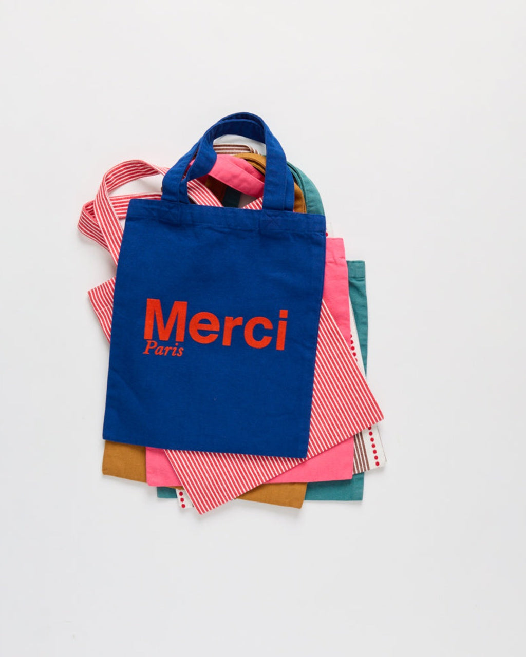 Merci - Tote Bag En Coton - Marine & Orange