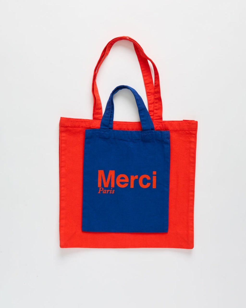 Merci - Tote Bag En Coton - Marine & Orange