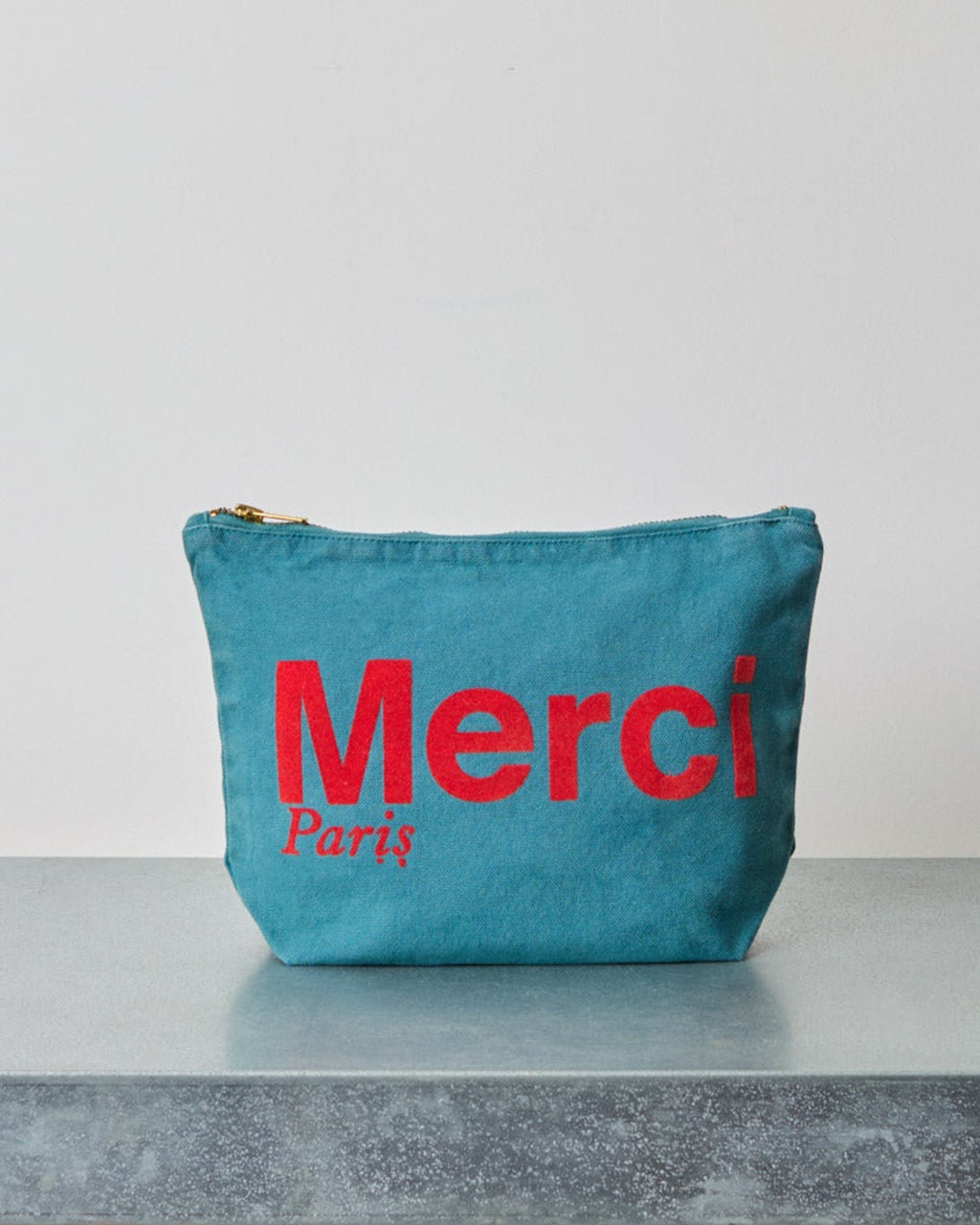 Merci - Cotton pouch - Blue & Red