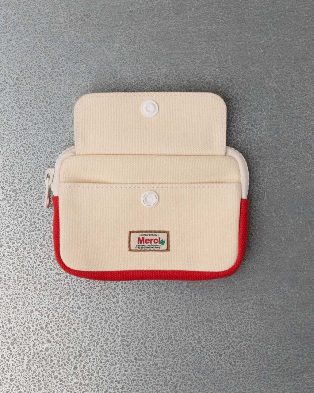 Merci - Candide S Coin Purse - Ecru & Red