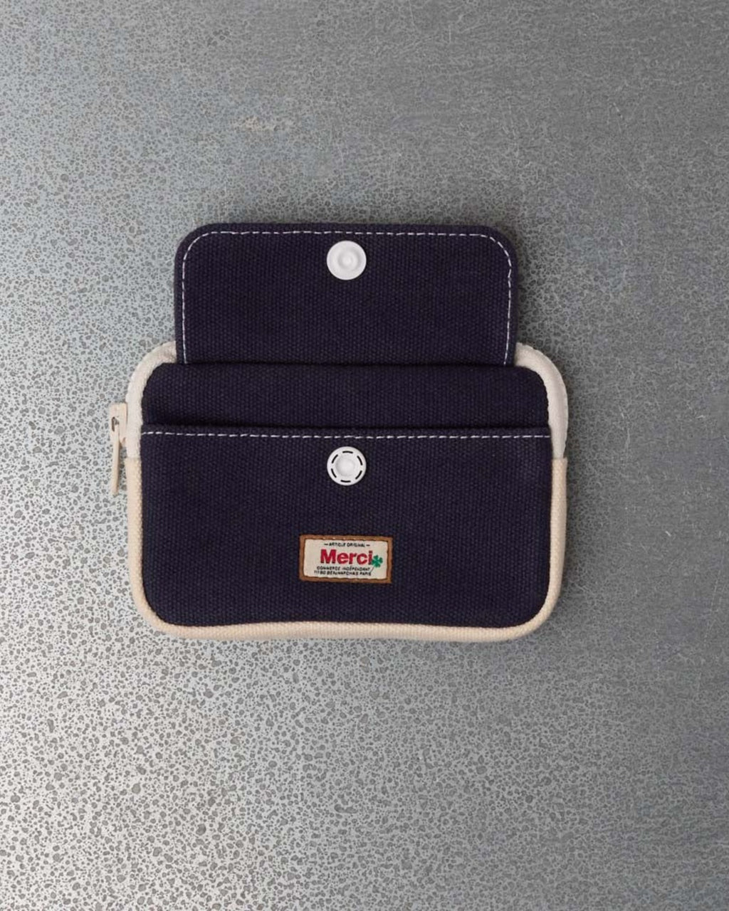Merci - Candide S Coin Purse - Navy & Cream