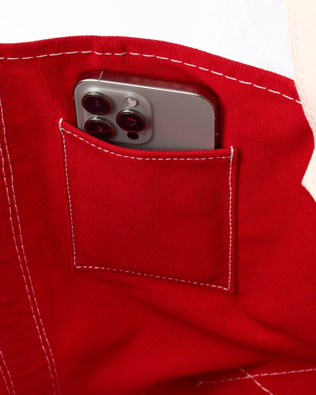 Merci - Cabas Candide Ribbon - Rouge & Denim