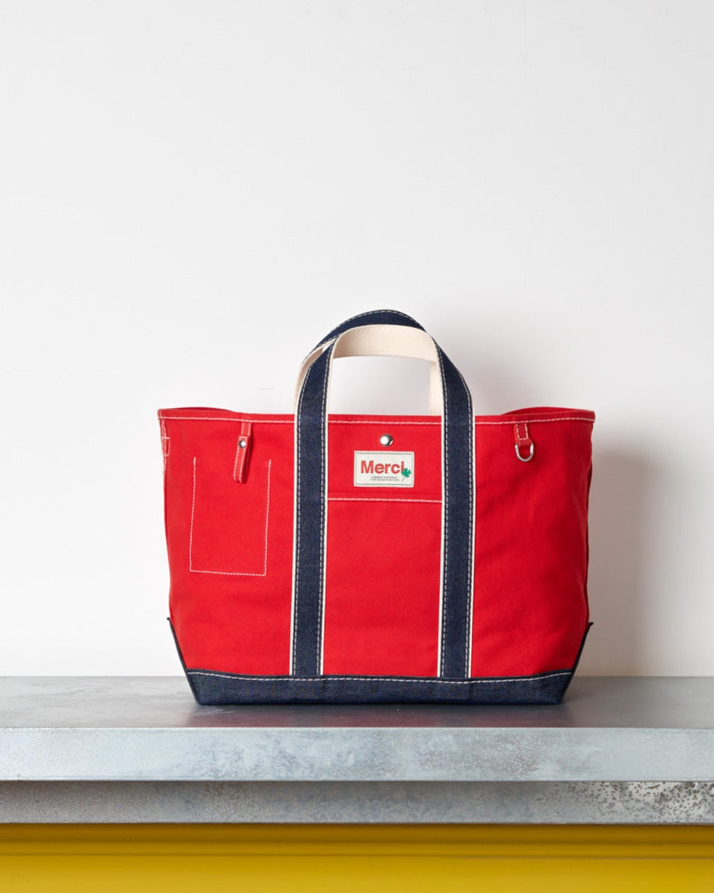 Merci - Cabas Candide Ribbon - Rouge & Denim