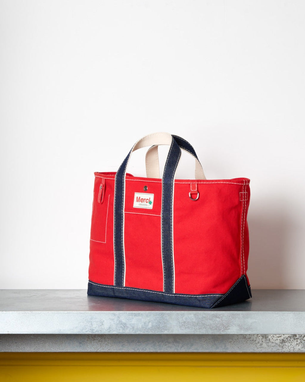 Merci - Cabas Candide Ribbon - Rouge & Denim
