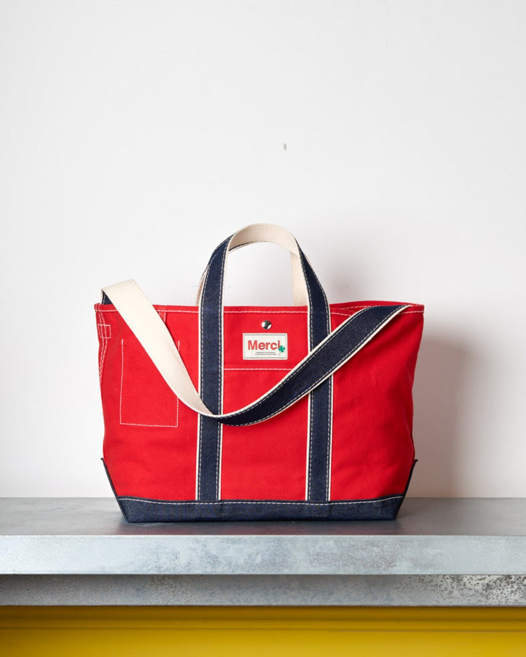 Merci - Cabas Candide Ribbon - Rouge & Denim