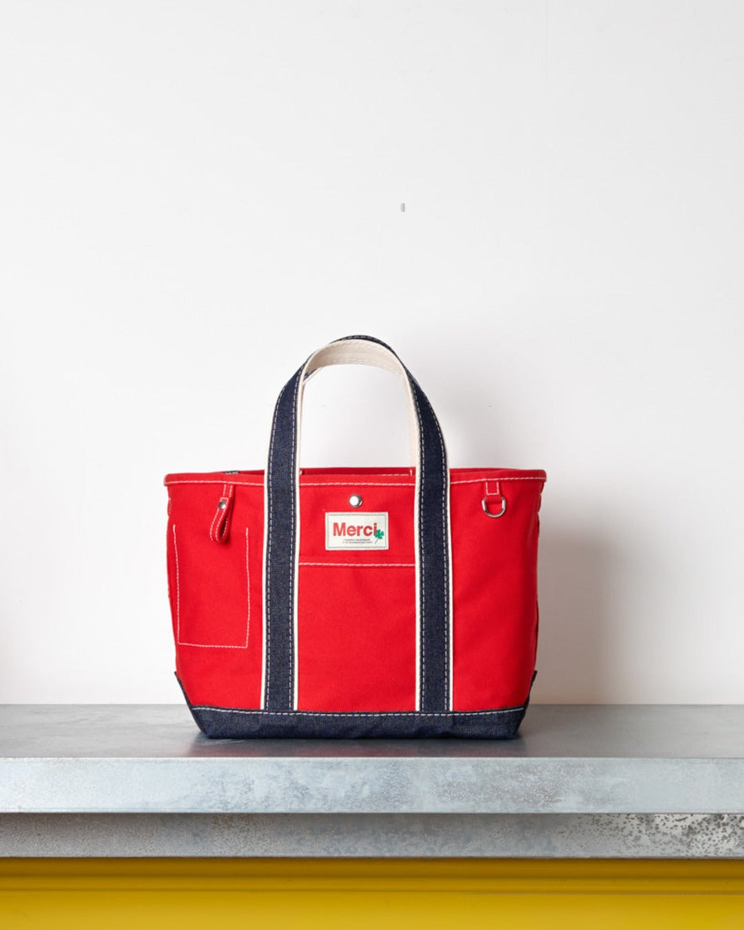 Merci - Cabas Candide Ribbon - Rouge & Denim