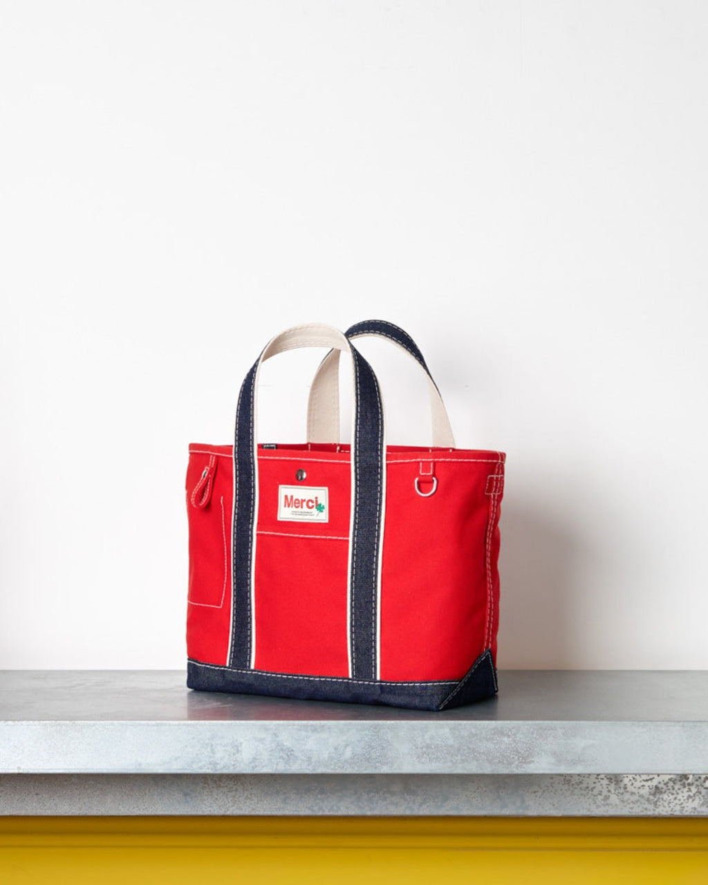 Merci - Cabas Candide Ribbon - Rouge & Denim