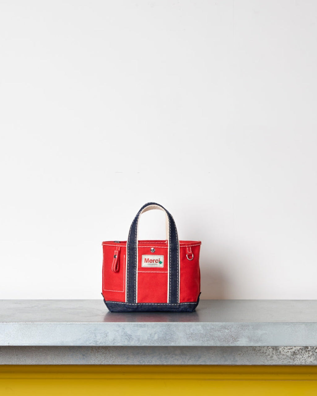 Merci - Cabas Candide Ribbon - Rouge & Denim