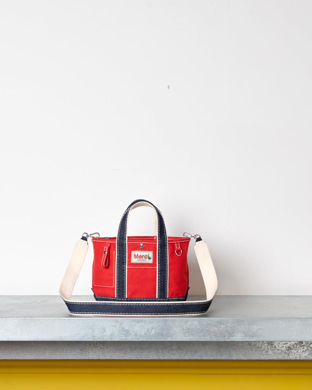 Merci - Cabas Candide Ribbon - Rouge & Denim