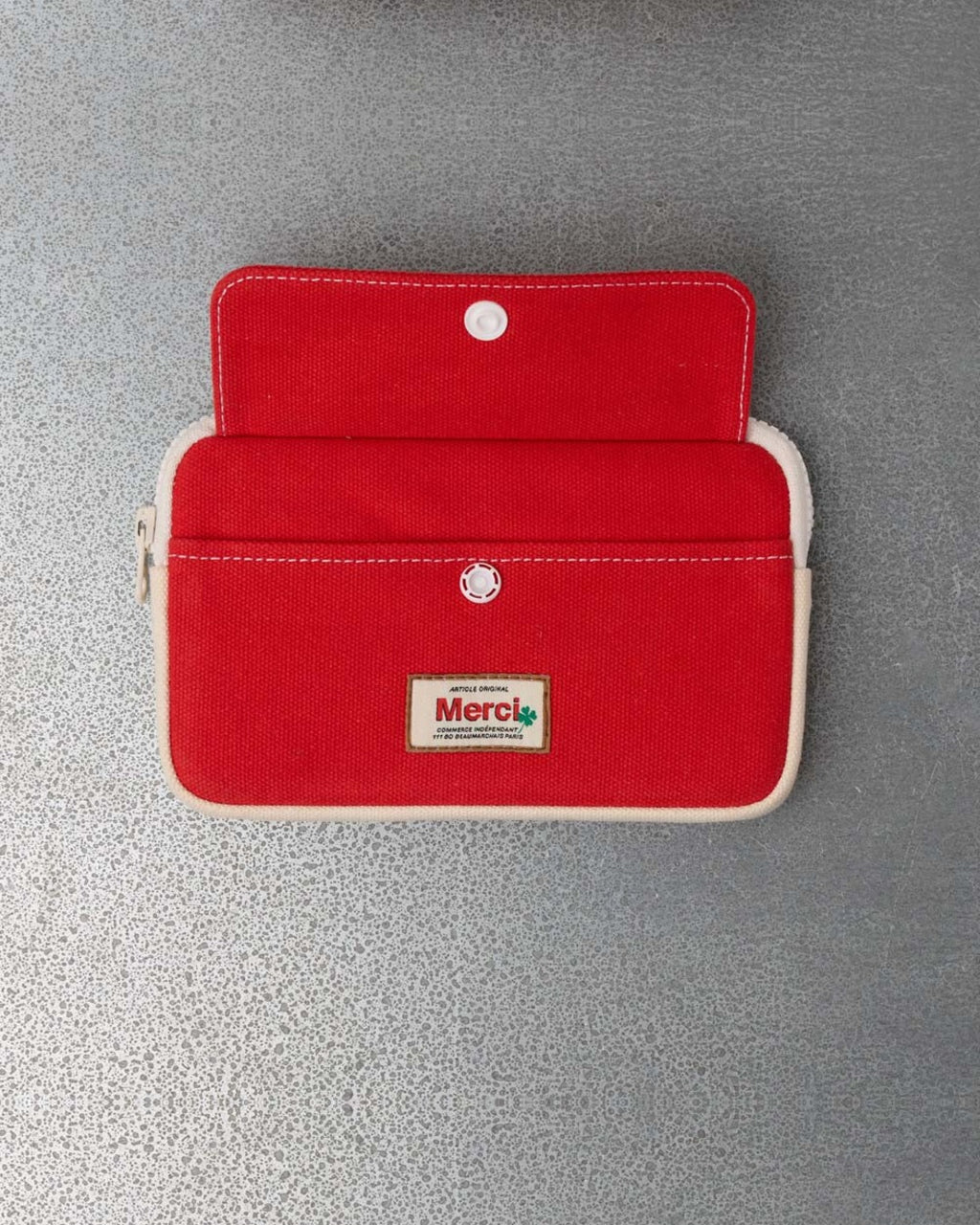 Merci - Candide M Coin Purse - Red & Ecru