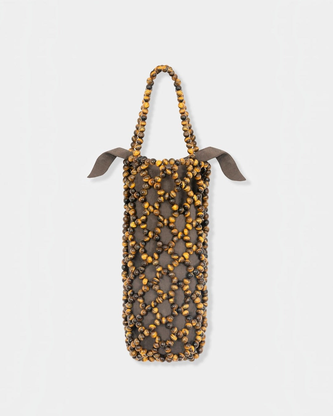 Cordera - Sac Perles Œil De Tigre - Marron