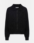 Cordera - Speckled Polo Cardigan - Black