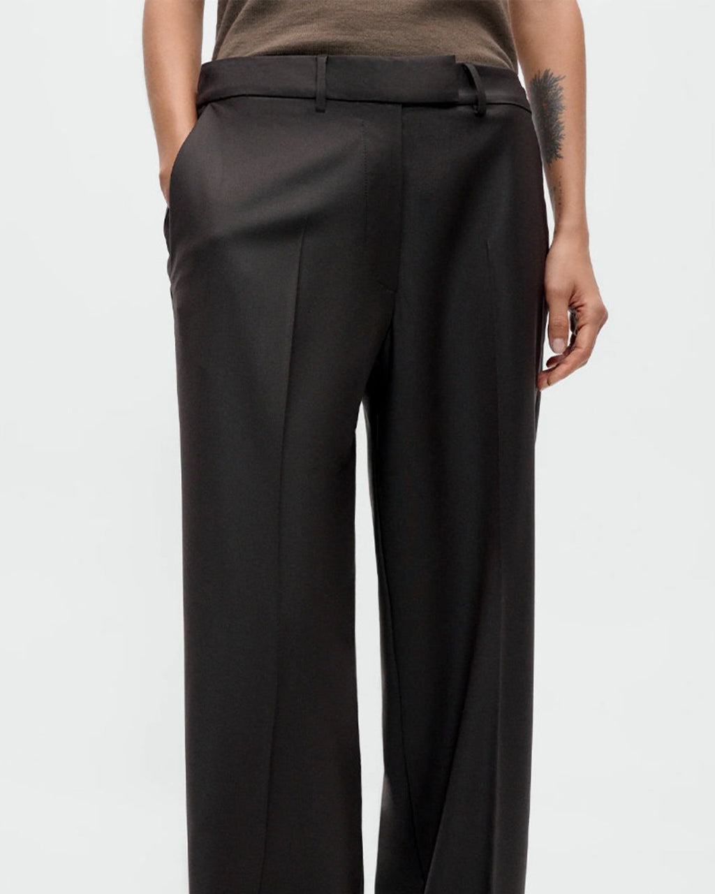 Cordera - Pantalon En Laine - Marron Foncé