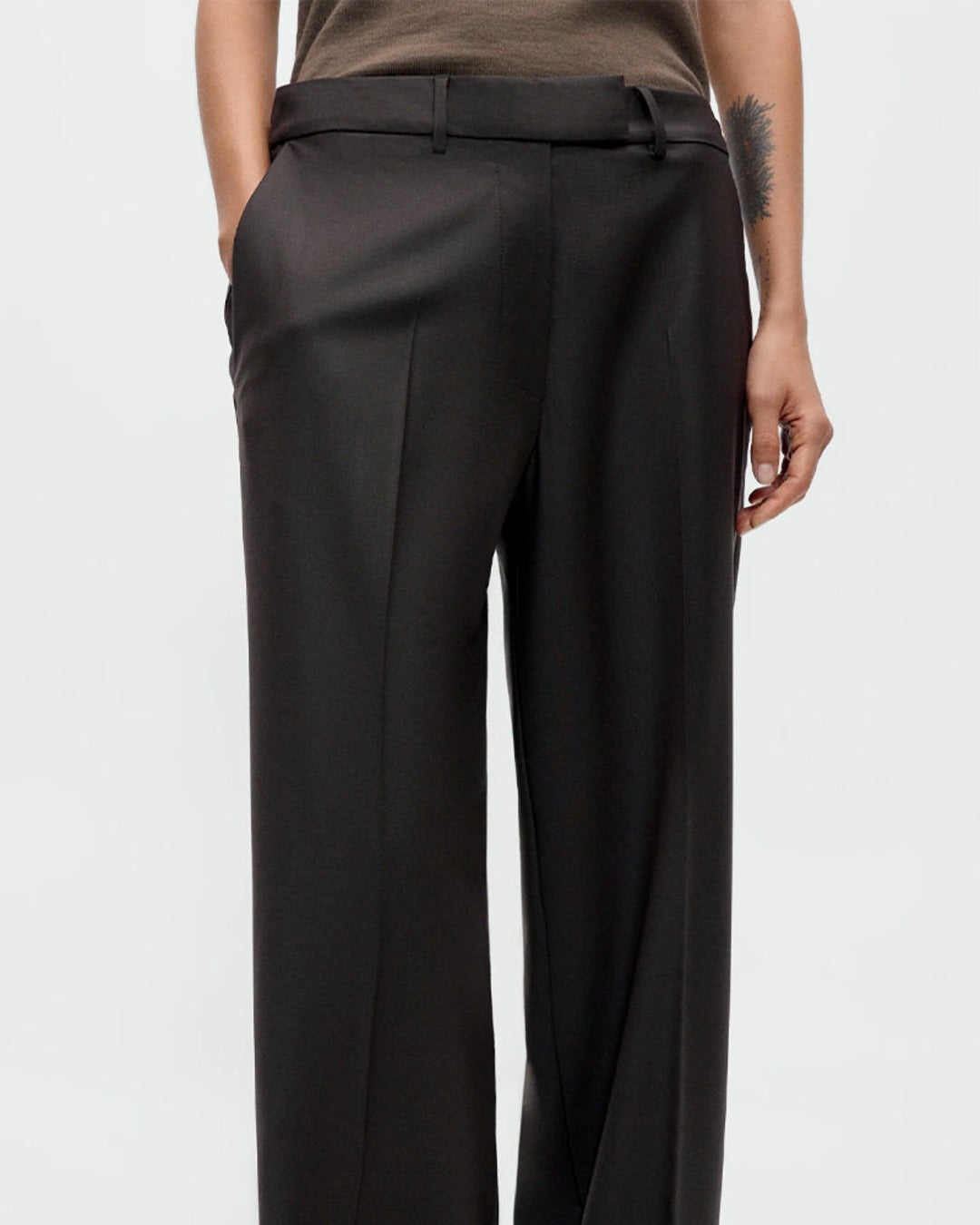 Cordera - Pantalon En Laine - Marron Foncé