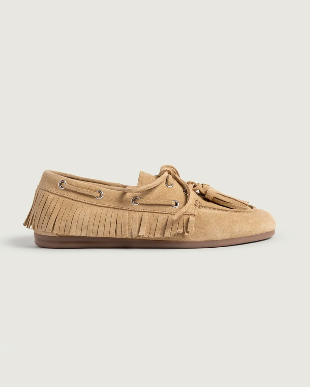 Posa - Mocassins Bateau En Daim - Beige
