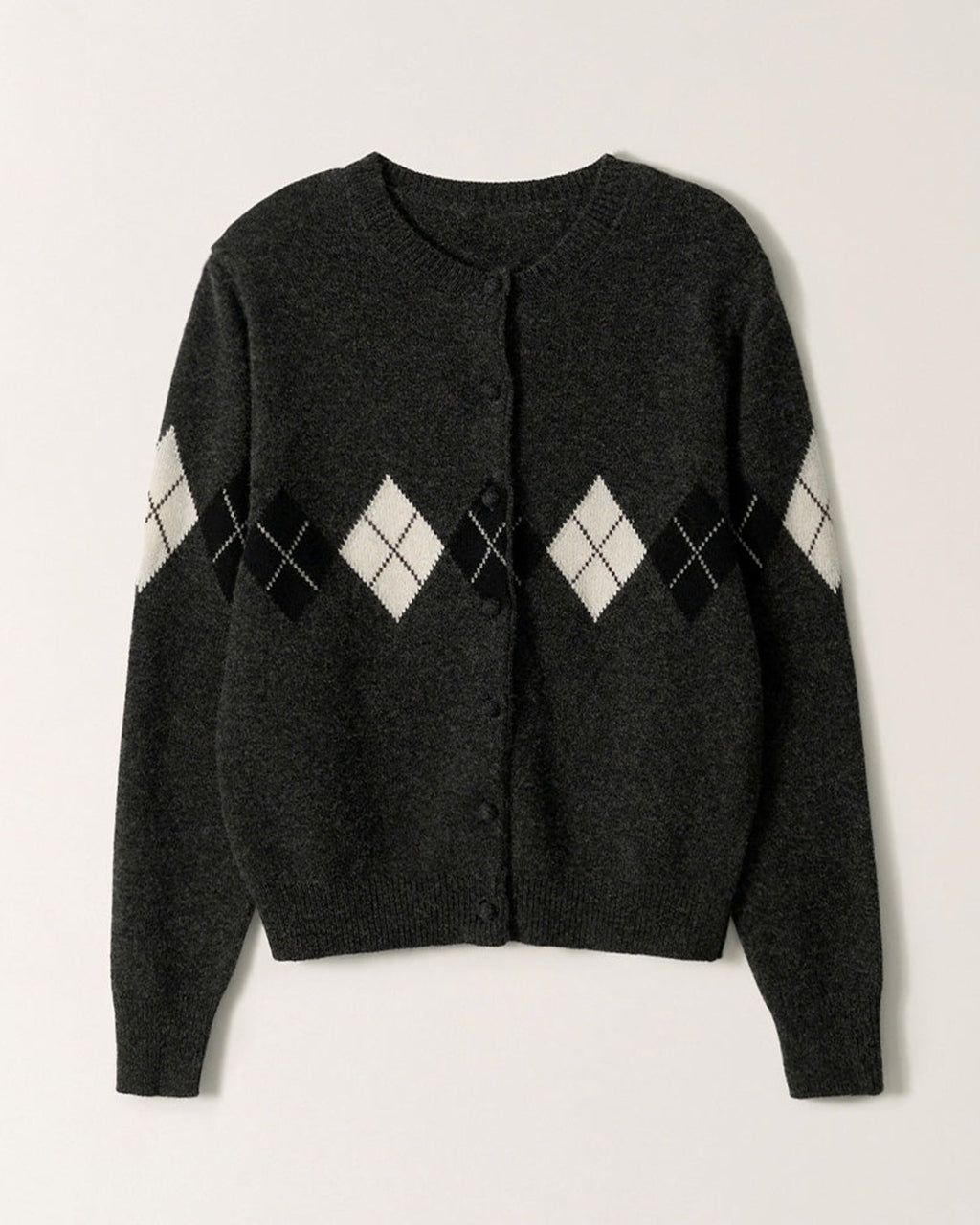 Nothing Written - Cardigan Argyle Heritage - Gris Foncé