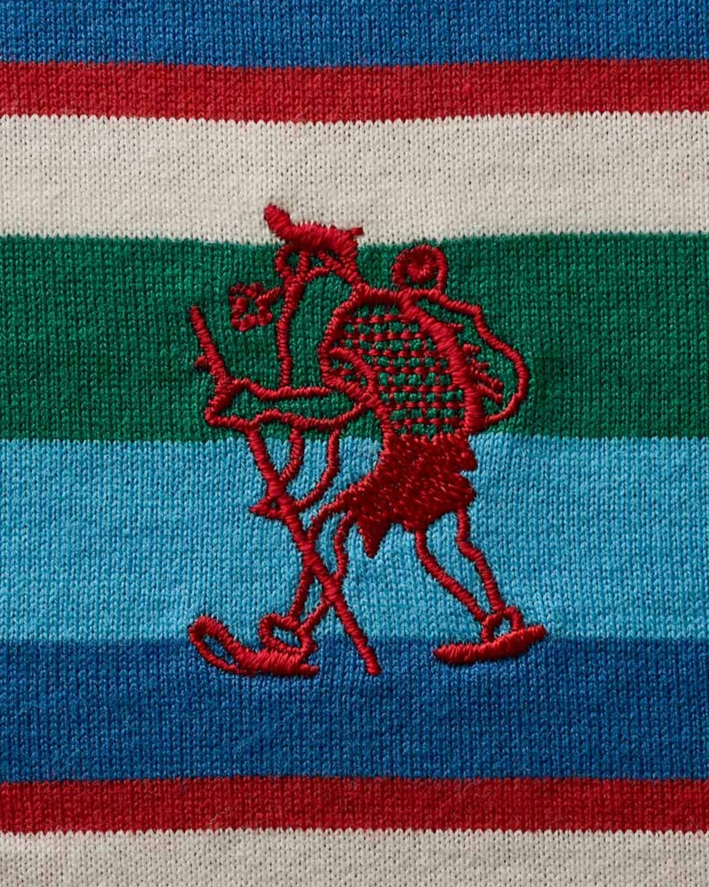 Au Vieux Campeur - Paid Leave - Bianca T-Shirt - Green Bleu Red & Ecru