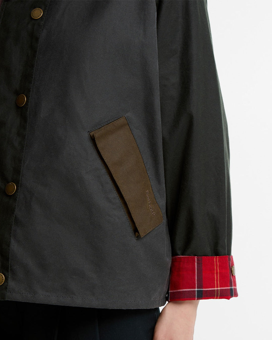 Barbour - Veste Patchwork Transport Wax - Sage & Bordeaux