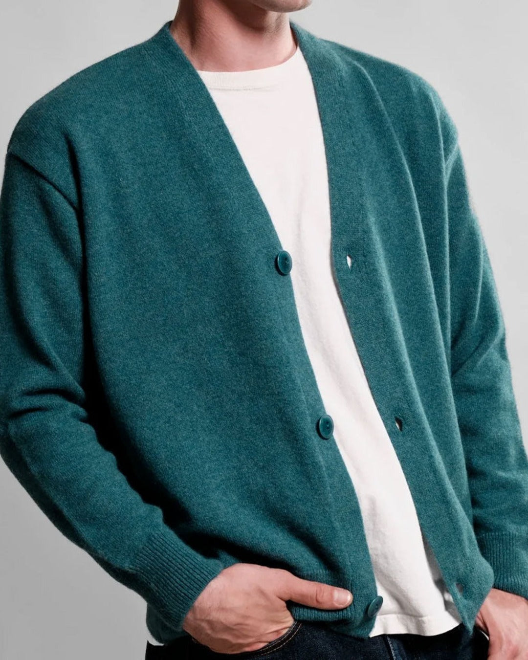 Nitto Knitwear - Cardigan Armen - Bleu Shrub