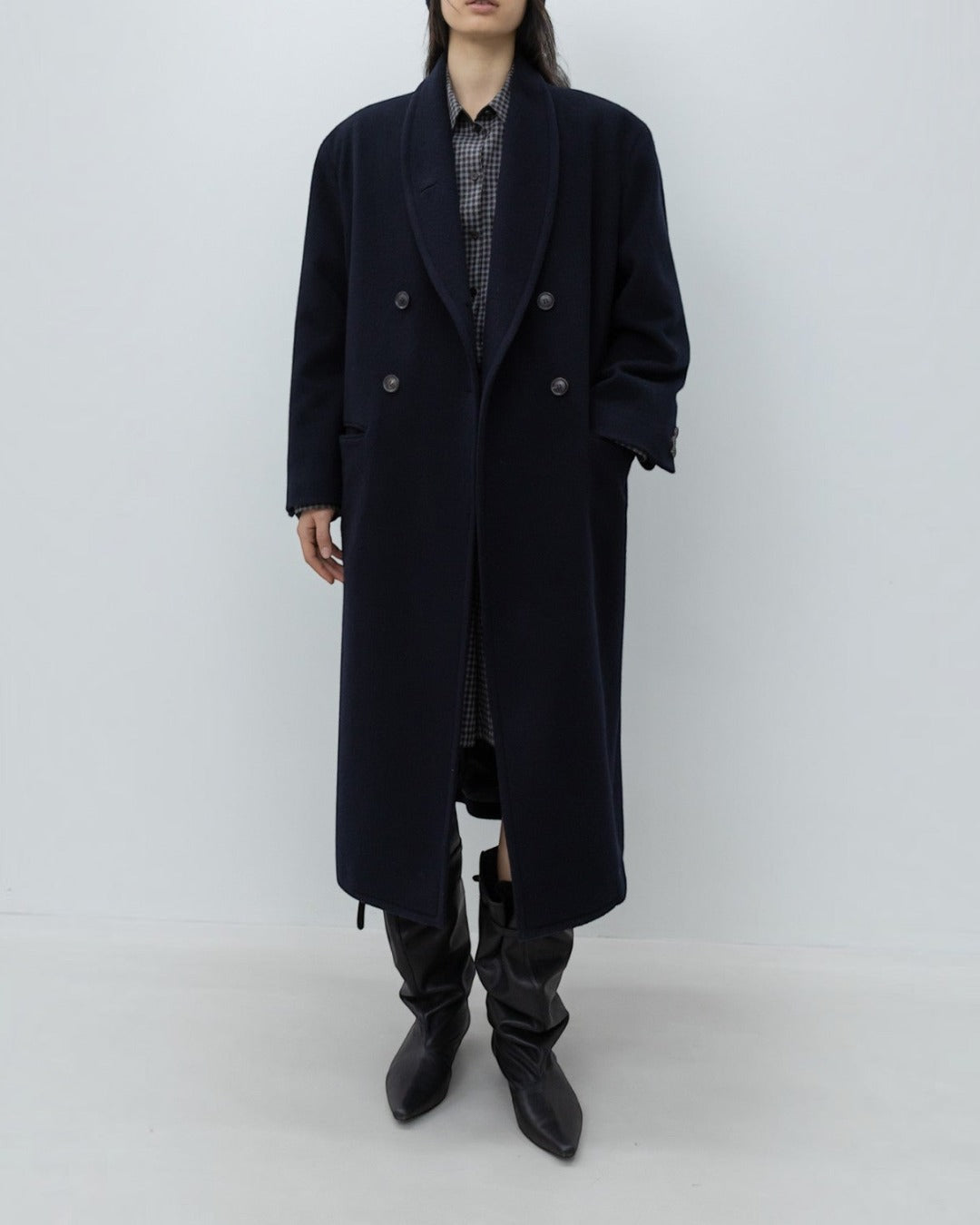Low Classic - Manteau Col Châle - Marine