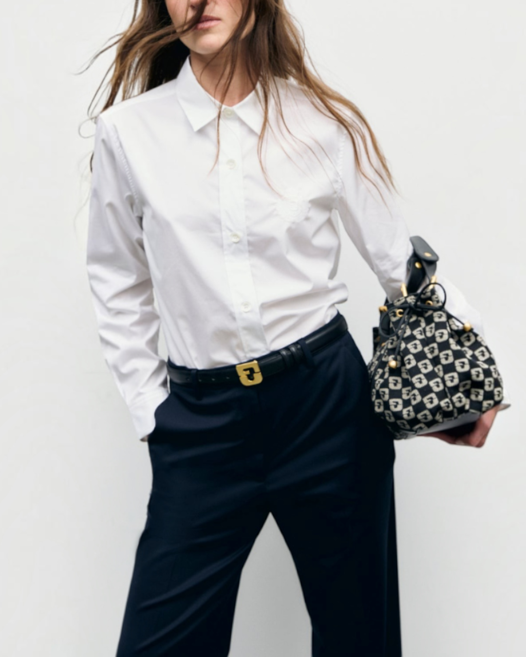 Gerard Darel - Poplin Shirt With Luma Crest - White