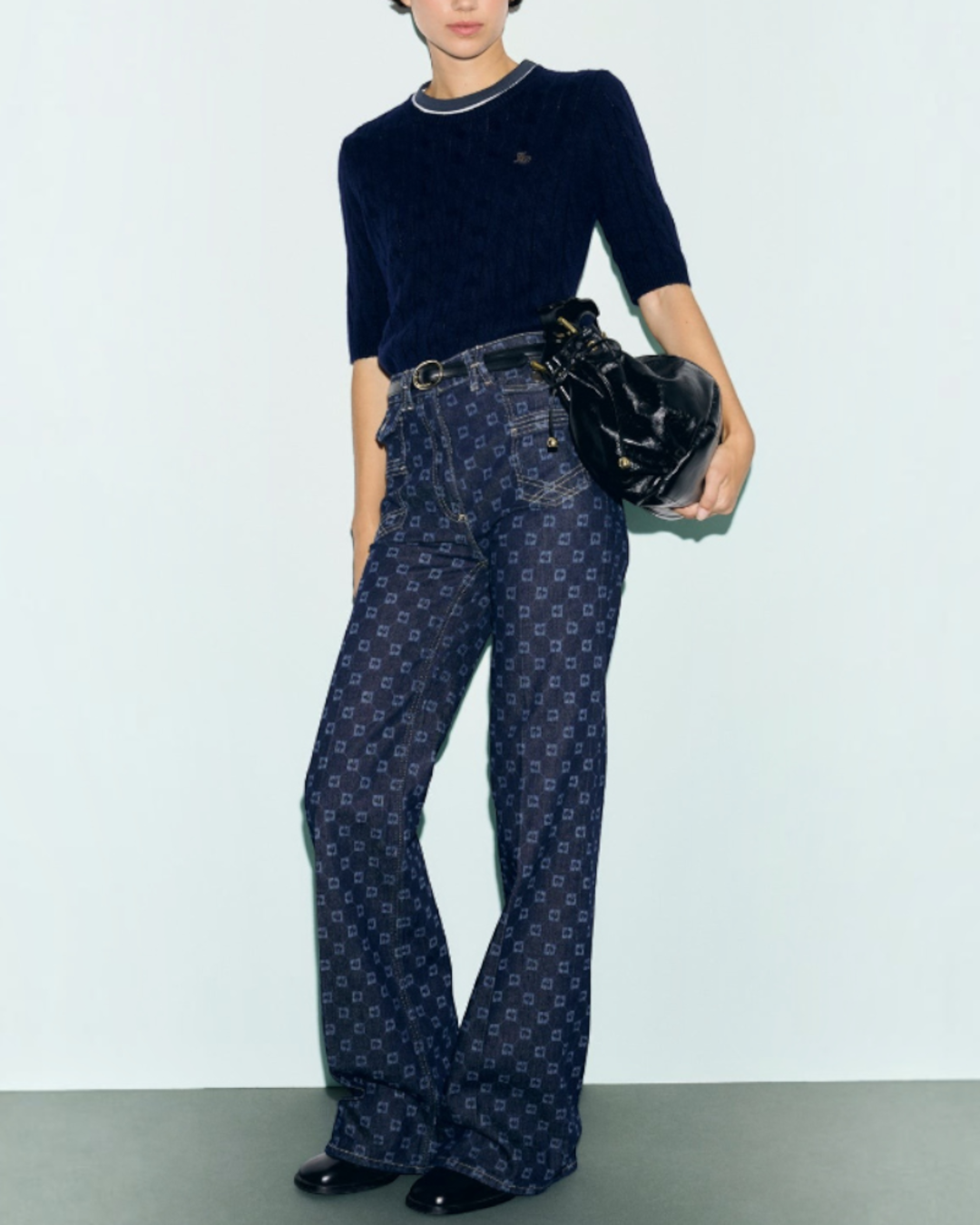 Gerard Darel - Jean Flare À Monogramme Anna - Bleu