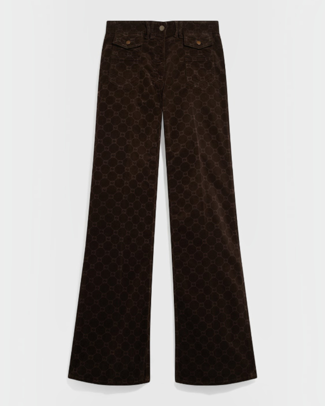 Gerard Darel - Anna Monogram Velvet Flare Pants - Brown