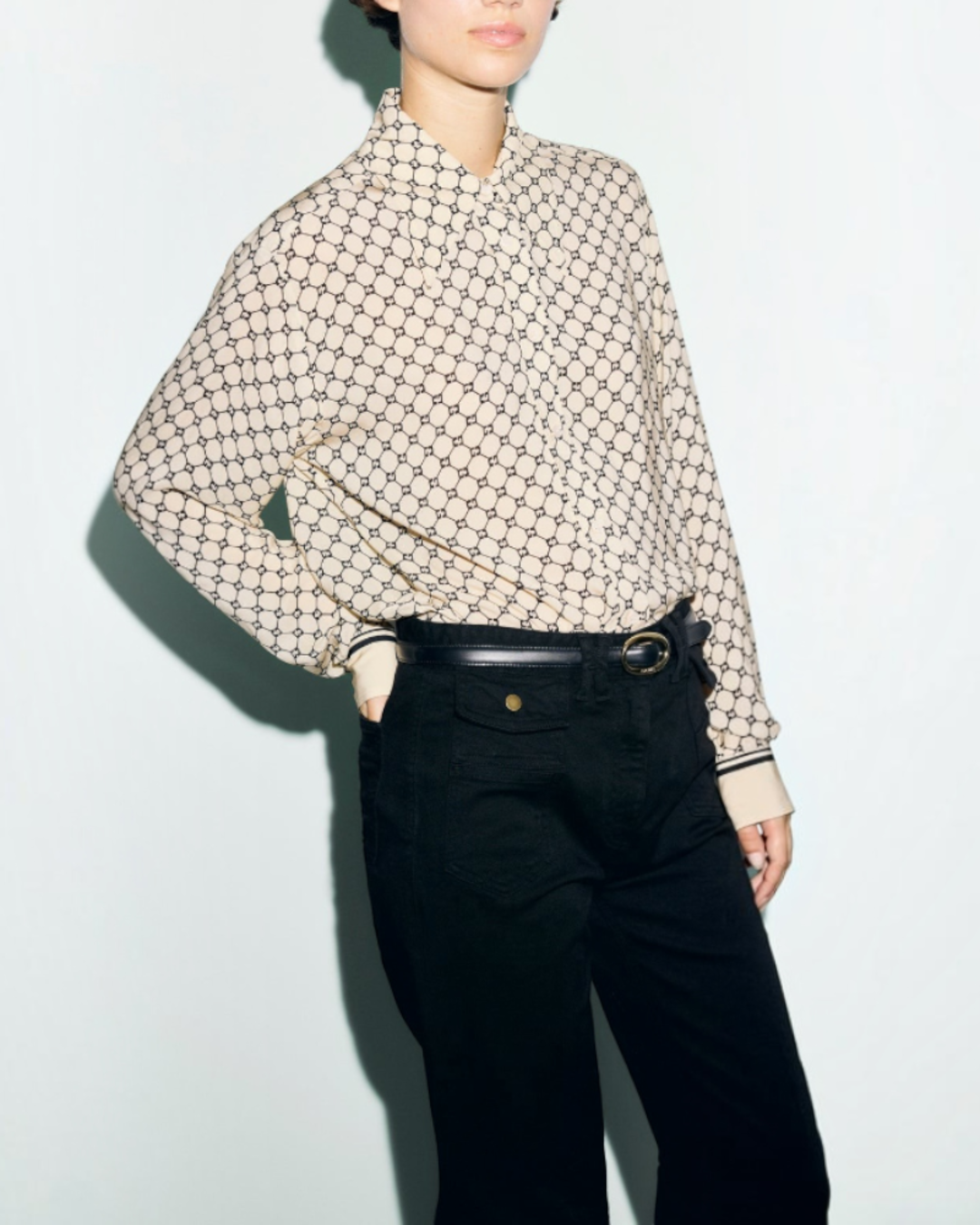 Gerard Darel - Flowy Jimi Monogram Shirt - White