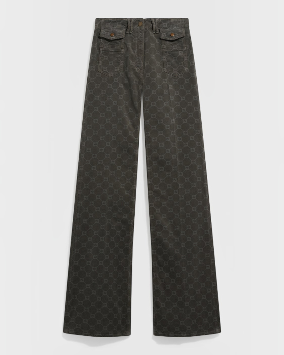 Gerard Darel - Anna Monogram Velvet Flare Pants - Grey