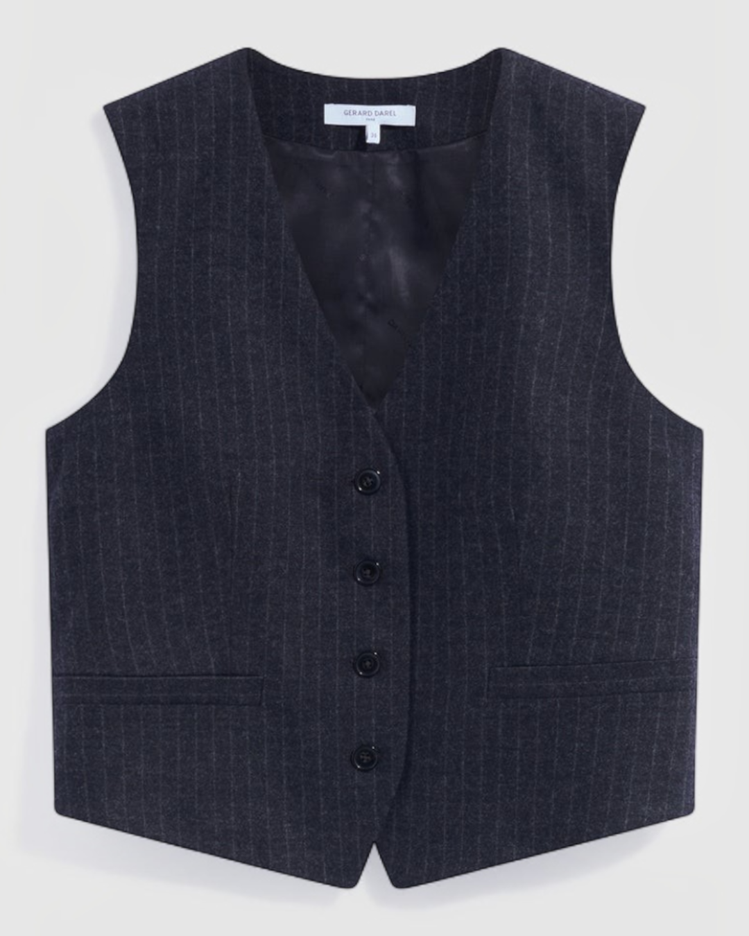 Gerard Darel - Gilet De Tailleur En Flanelle Rayée Juza - Gris