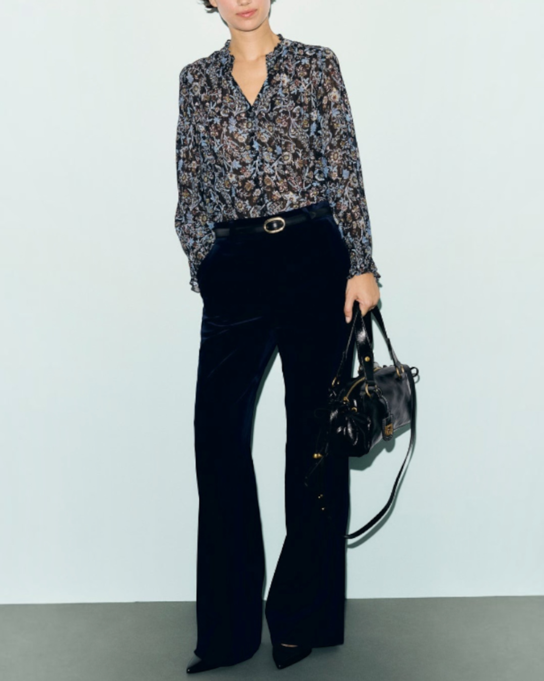 Gerard Darel - Mya Wide Velvet Suit Trousers - Navy