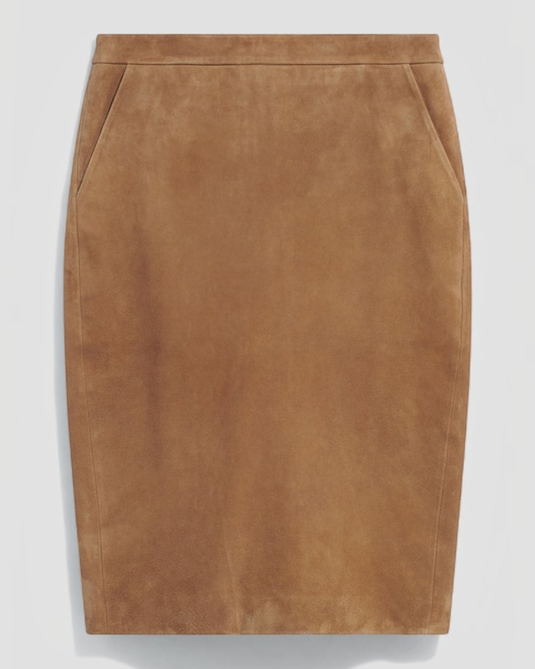 Gerard Darel - Jupe Droite En Cuir Velours Trish - Jaune
