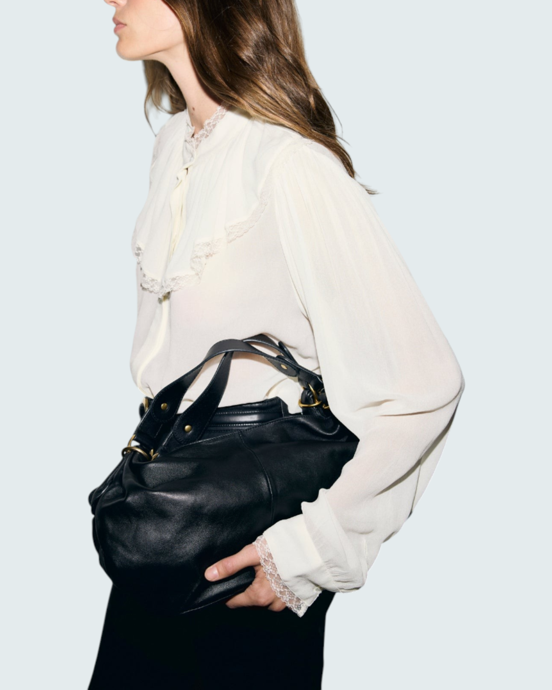 Gerard Darel - Lumina Ruffled Crepe Shirt - White