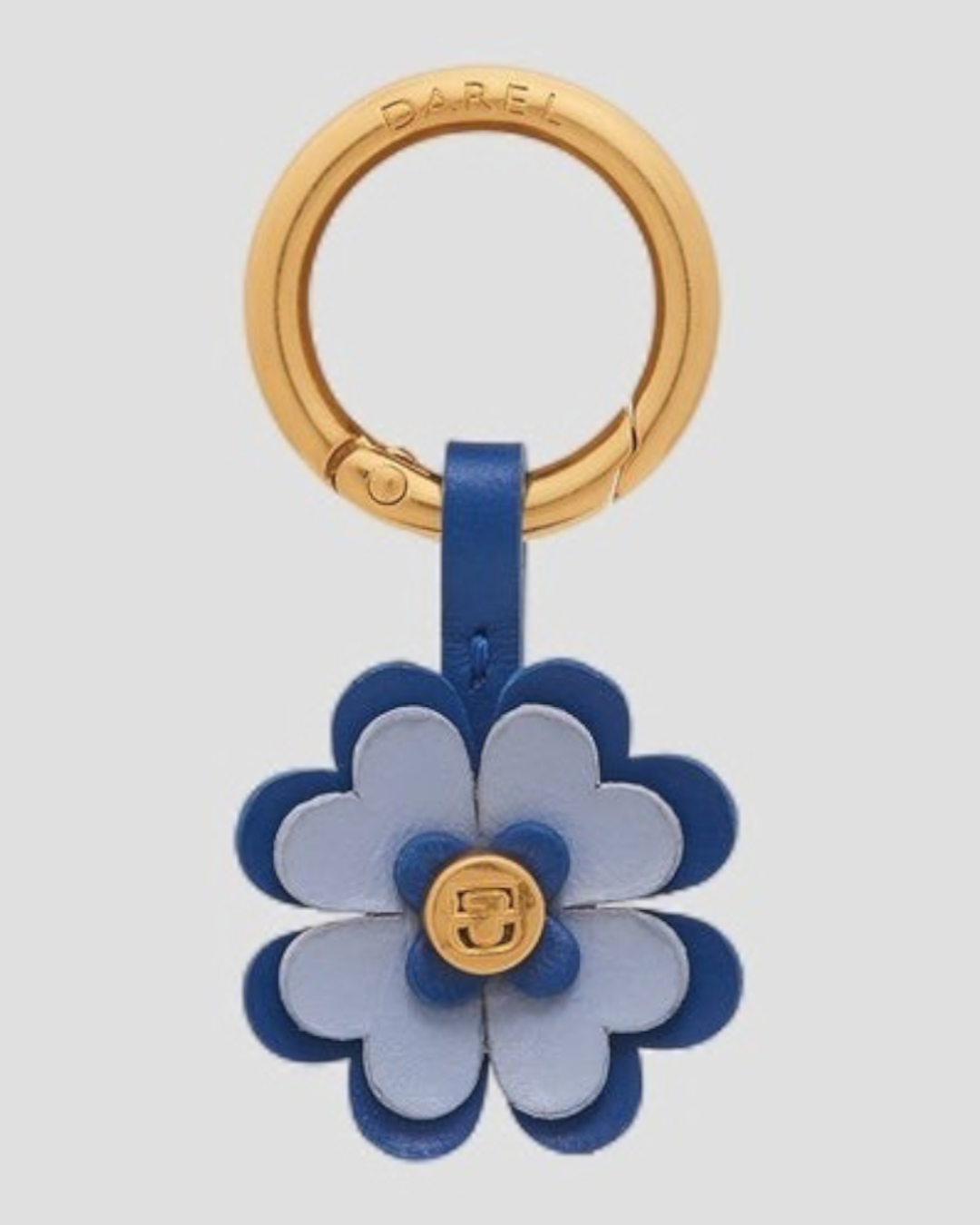 Merci x Gerard Darel - Charm En Cuir Trefle - Cobalt & Ciel