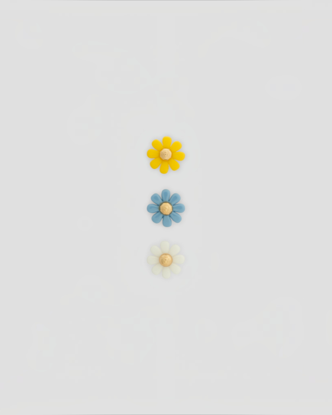 Merci x Gerard Darel - Daisy Pin - White Yellow & Sky