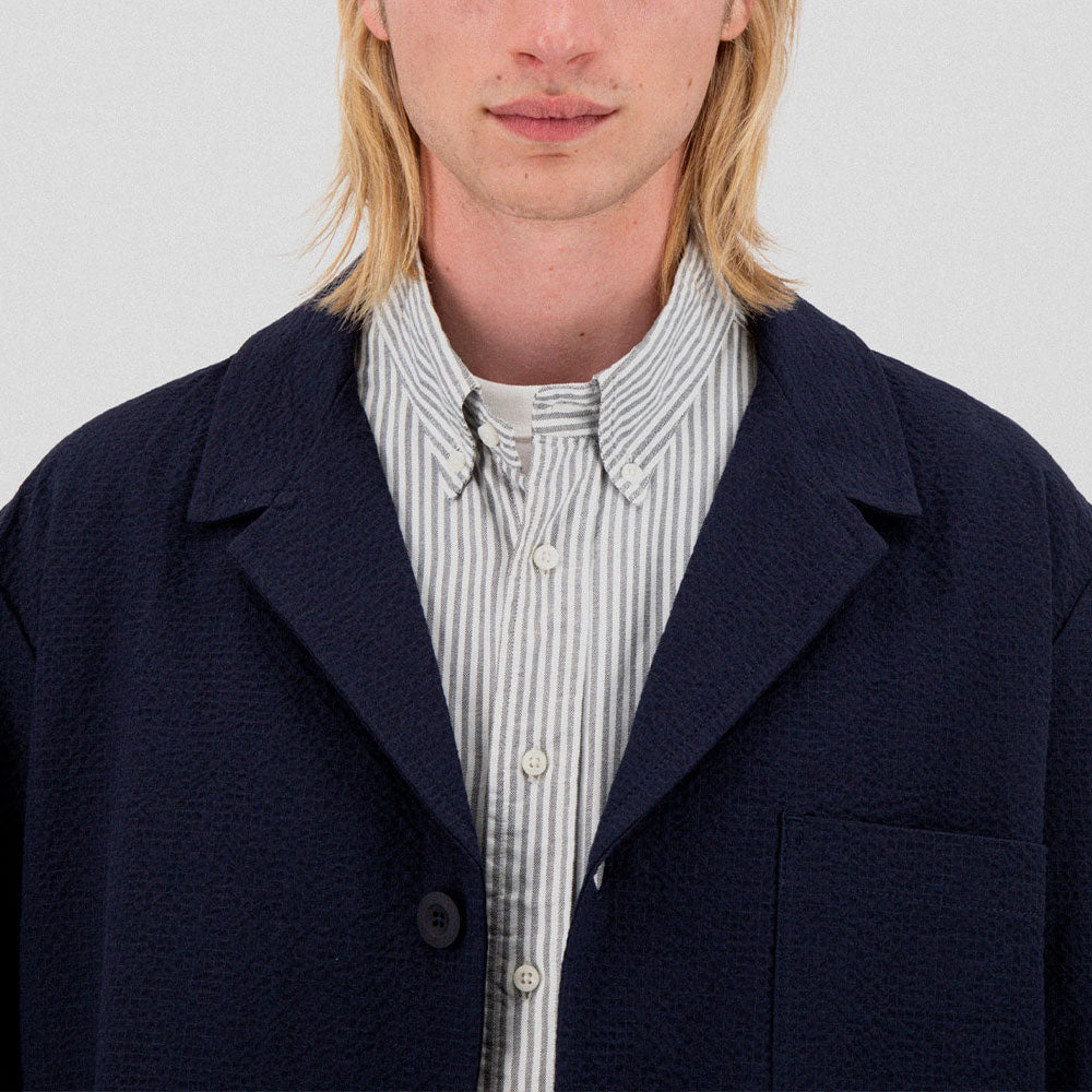 Howlin' - Veste Cosmic Crispy Seersucker - Marine