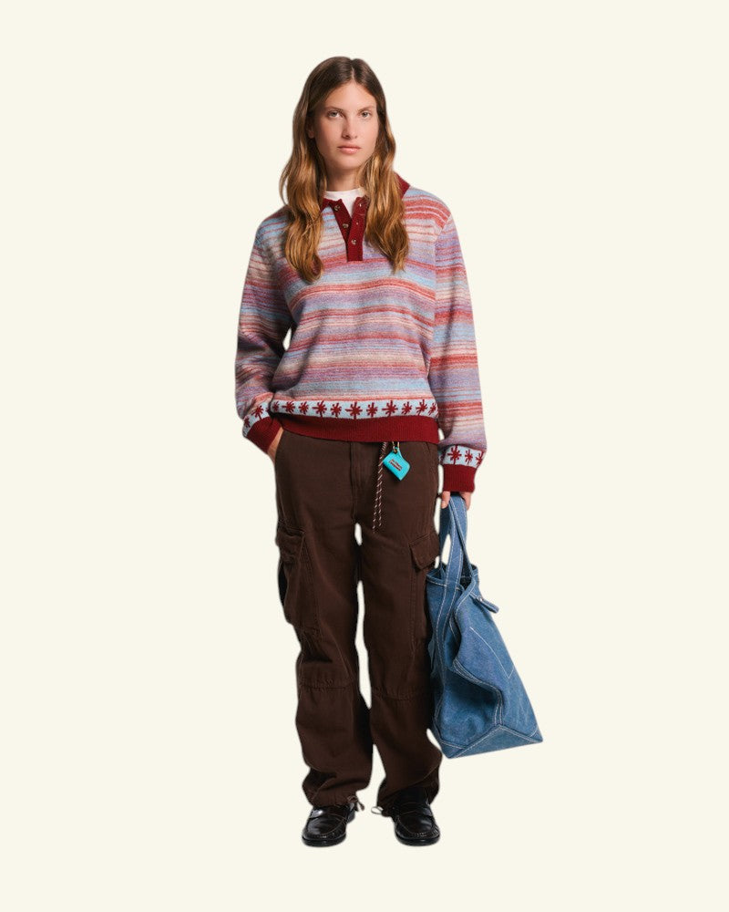 Au Vieux Campeur - Congés Payés - Pull Hugo - Bordeaux & Bleu