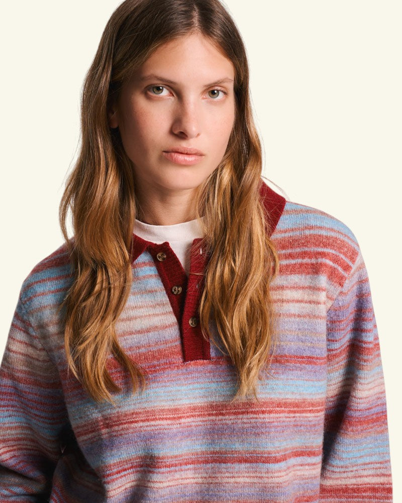 Au Vieux Campeur - Congés Payés - Pull Hugo - Bordeaux & Bleu