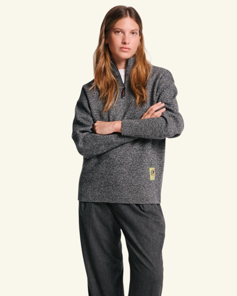 Au Vieux Campeur - Congés Payés - Pull Poppy - Noir Blanc Mouliné